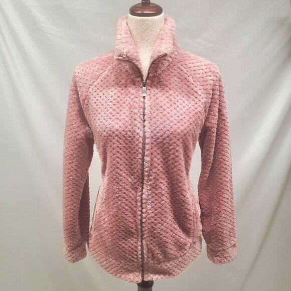 Zeroxposur Women’s Fleece Medium Full Zip Super Soft Quilted Ballet Pink 4Pocket - Picture 1 of 14